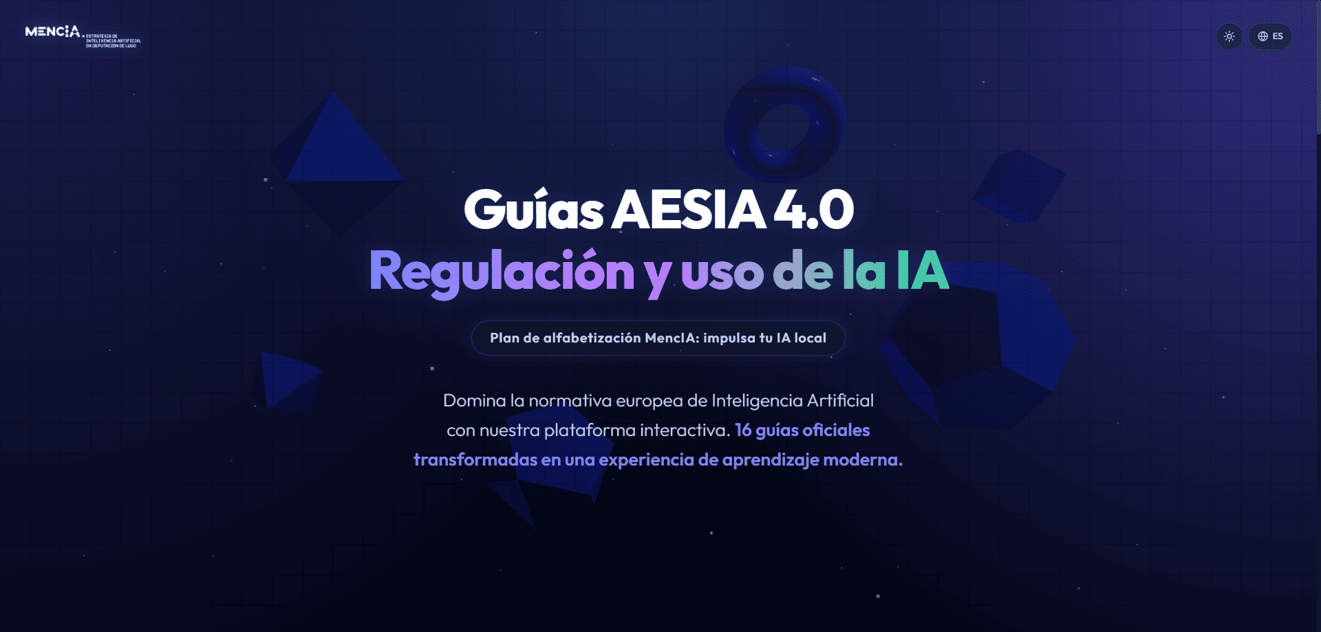 Vista de la plataforma Guías AESIA 4.0