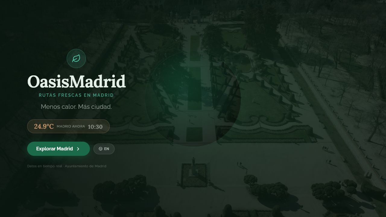 Vista de la aplicación Oasis Madrid